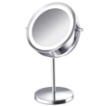thumbnail image 3 of Espejo de maquillaje con aumento y luz LED de doble cara, 5 aumentos, rotación de 360 grados, recargable y regulable., 3 of 12