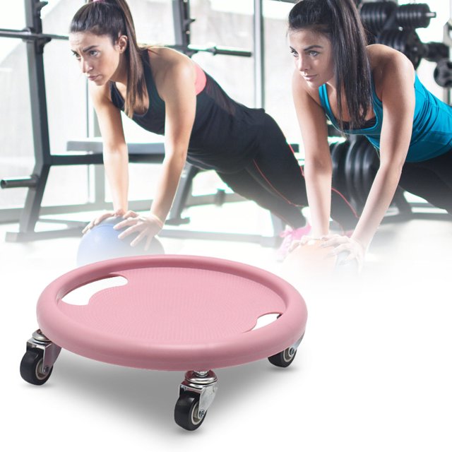 Eky Ab Roller Wheel,Multifunctional Abdominal Wheel Board,360°Rotating,For Full Body Fat Burning Tummy Weight Control Gym or at Home Workout Equipment,Sliding Abdominal Plate,No Mat,C,Pink