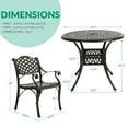 thumbnail image 2 of VIVIJASON 5-Piece Outdoor Patio Dining Set, All-Weather Cast Aluminum Conversation Set, Patio Furniture Set for Balcony Lawn Garden Backyard, Include 4 Chairs, a 35.2" Round Table with Umbrella Hole, 2 of 7