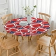 thumbnail image 3 of Red Footballs on Blue Pattern Round Fitted Tablecloth with Elastic Edge,Dining Table Cover Waterproof,Outdoor Round Tablecloth for Camping,Dining,Indoor and Outdoor, 3 of 7