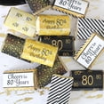 thumbnail image 5 of Mini envoltorios para barra de dulces para fiesta de 80 cumpleaños, negro y dorado, 45 pegatinas, 5 of 5