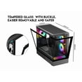 thumbnail image 4 of DIYPC ARGB-M1-BK Black USB3.0 Tempered Glass Micro ATX Gaming Computer Case w/ Dual Tempered Glass Panel and 3 x ARGB PWM Fans (Pre-Installed), 4 of 15