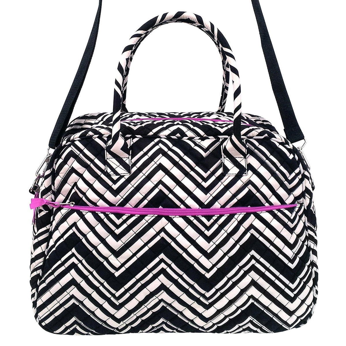 Generic Quilted Duffel Bag, Black and White Chevron - Walmart.com