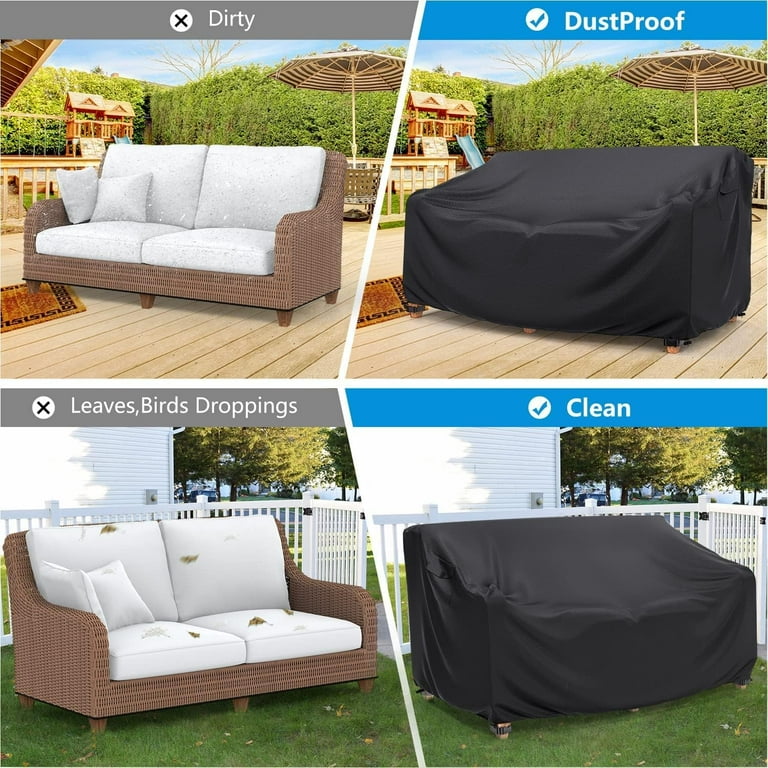 Heavy Duty Patio Sofa Cover Waterproof, 3-Seater Outdoor Sofa