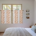 thumbnail image 4 of Orange Gray Botanical Kitchen Curtains, Pastoral Spring Summer Leaf Aesthetics Light Filtering Window Curtain Panels, 2Pcs Rod Pocket Window Treatments Set for Cabin Bathroom Bedroom 52x45 Inches, 4 of 9