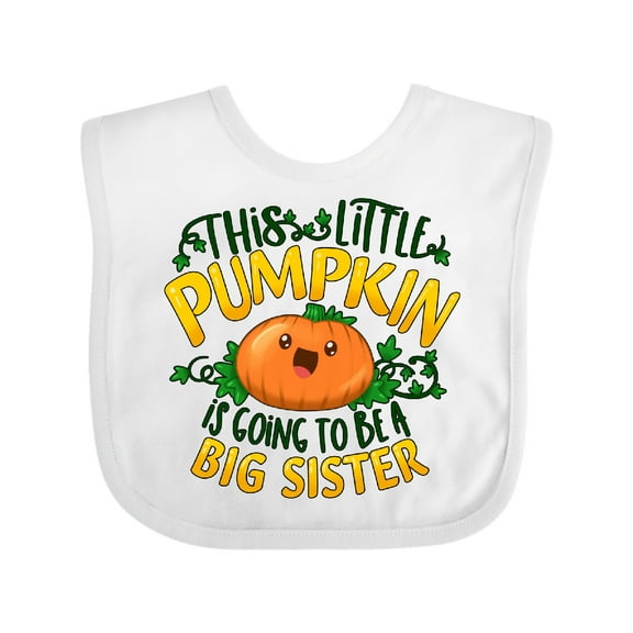 Inktastic This Little Pumpkin is Going to Be a Big Sister Girls Baby Bib