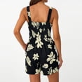 thumbnail image 2 of Women's Floral Smocked Romper, Sleeveless Square Neck, Pockets, Summer Jumpsuit, 2 of 5
