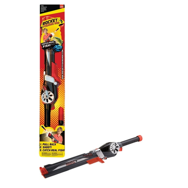 Goliath Kids Rocket Fishing Pole Rod & Reel w/ 3 Plastic Rocket Safety  Bobbers 