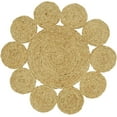 thumbnail image 3 of Fennco Styles Handwoven Round Jute Placemats 16" Round, Set of 2 - Natural Floral Shape Braided Table Mats Heat Resistant Insulation for Home, Boho Décor, Dining Table, Banquets, Special Events, 3 of 4