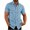 Blue, variant on Blotona Men's Button Down Dress Shirt Short Sleeve Casual Beach Tops Lapel Neck Solid Color Blouse