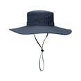 thumbnail image 1 of Men Sun Hat Solid Color Fasten String Wide Brim Sunscreen Beach Hat Summer Head Supply, 1 of 10