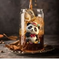 thumbnail image 4 of 16 Ounce Clear Glass Cup with Straw and Lid, Painted with Cute Panda Patterns, Glass Tumbler Coffee Cup Drinkware Set, Great for Gift or Everyday Use, 4 of 9