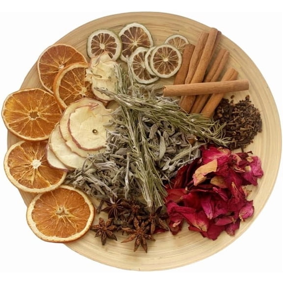 Natonhi Simmering Potpourri, Simmer Pot Potpourri - Dried Orange Slices, Cinnamon, Cloves, Apple Slice, Rosemary, Apple Slice, Perfect Christmas House Warming Hostess Gift