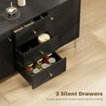 thumbnail image 4 of HOMCOM Buffet de 47 Pouces avec 3 Tiroirs et 2 Portes, Bahut Moderne Noir, 4 of 10