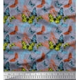 thumbnail image 1 of Soimoi Grey Cotton Jersey Fabric Colorful Butterfly Decor Fabric Printed Yard 58 Inch Wide, 1 of 3