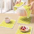 thumbnail image 5 of Yellow Moire Pot Holders for Kitchen Heatproof Potholder, 5 Pack Water Ripple Stripe Farmhouse Hot Pads Multipurpose Oven Pads Cloth Potholders Trivet for Cooking Baking, 5 of 8