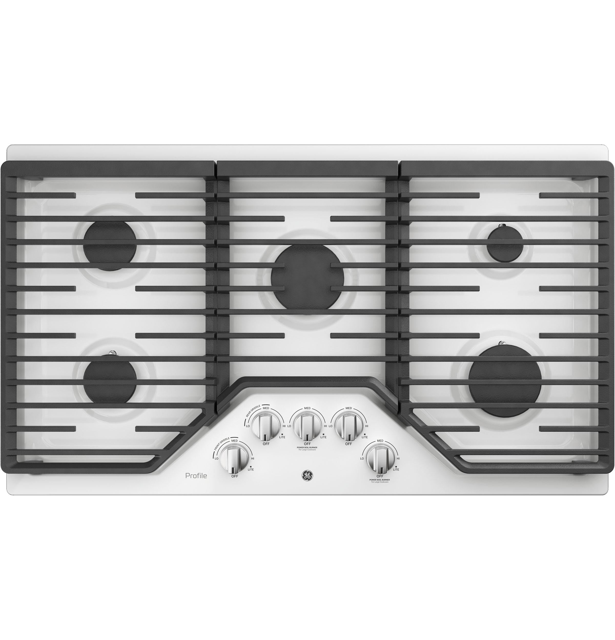 36 inch white glass gas cooktop