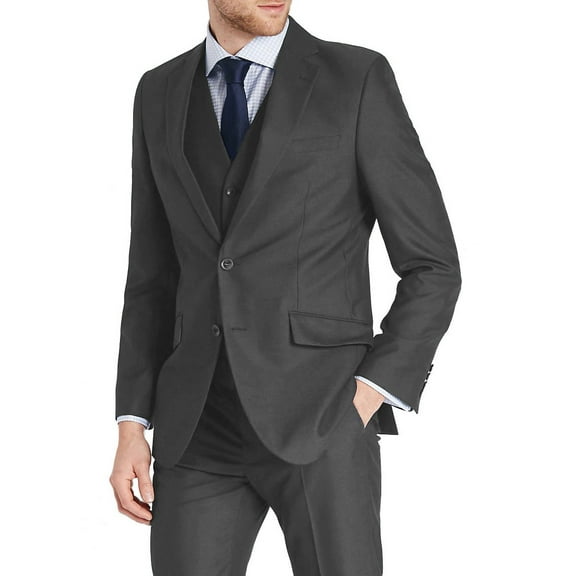 Mens Three Piece Two Button Slim Fit Italian Styled Single Breasted Suit Set | Black Navy Charcoal Gray Lightgray Beige Indigo