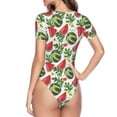 thumbnail image 4 of Easygdp Watermelons Women's One-Piece Swimsuit Slim Fit Crew Neck Bodysuit Athletic Swimwear with Concealed Buckle - X-Large, 4 of 9