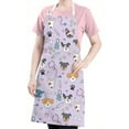 thumbnail image 5 of Dog with Medical Icons Apron-Garden Aprons for Women with Pockets-Cotton Linen Waterproof Kitchen Cooking Gardening Aprons Adjustable for Kitchen,Cooking,BBQ and Salon 33x27 Inch, 5 of 7