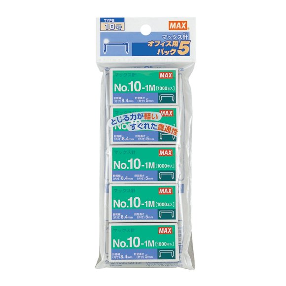 Grapas Max N.º 10-1M, 5 paquetes, ancho de 8,4 mm