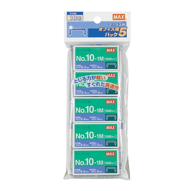 Grapas Max N.º 10-1M, 5 paquetes, ancho de 8,4 mm