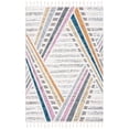thumbnail image 2 of Safavieh Moroccan Fringe Billy Geometric Striped Shag Area Rug, Ivory/Gray, 5'3" x 7'6", 2 of 11