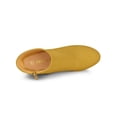 thumbnail image 4 of BLISSFUL STEP Women's Side Zipper Round Toe Block Heel Ankle Boots Yellow 7, 4 of 7