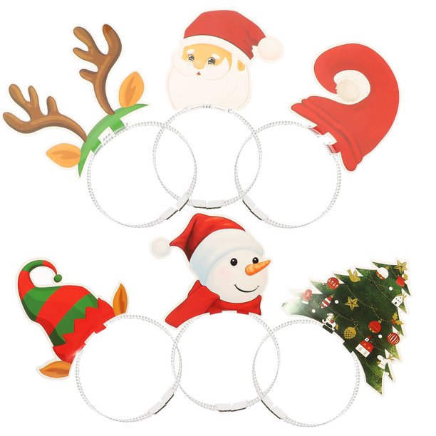 KAKOWELY 6 diademas navideñas para fiestas, aros para el pelo, accesorios para el pelo, tocado para cosplay