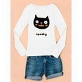 thumbnail image 3 of Spooky Kitten Vampire Long Sleeve Toddler -Image by Shutterstock,  4 Toddler, 3 of 4