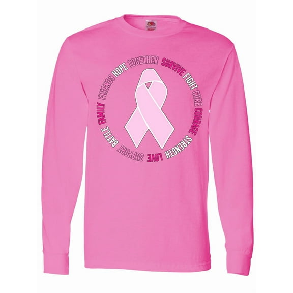 Inktastic Word Circle-breast Cancer Awareness Long Sleeve T-Shirt