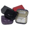 Faux Patent Leather Croco Contact Lens Travel Case Mirror Solution Bottle Beige