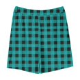thumbnail image 4 of Tdoqot Girls Athletic Shorts with Pockets- Plaid Soft Casual Summer Active Running Shorts Light Blue Size 13-14, 4 of 4