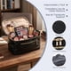 thumbnail image 3 of Bolsa De Cosméticos De Viaje Gran Capacidad Impermeable, Organizador Portátil Con Compartimentos Para Maquillaje Y Brochas, Neceser Mujer PU Cuero (Black), 3 of 8