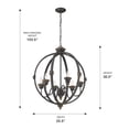 thumbnail image 5 of Jules 6-Light Chandelier in Antique Black Iron, 5 of 8
