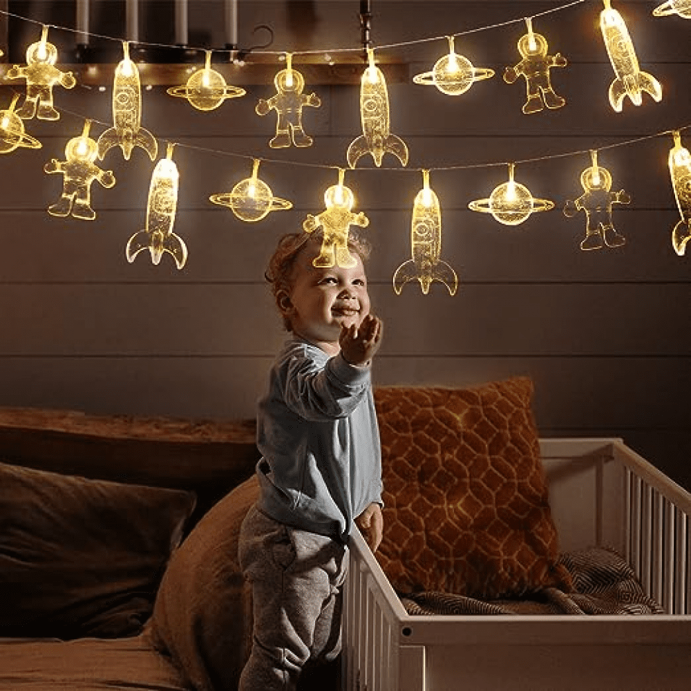 NIWWIN Astronaute Vaisseau Spatial Fusée Lumières Chaîne