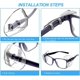thumbnail image 2 of 2 pares de protectores laterales de seguridad antideslizantes transparentes para gafas (2 orificios grandes para adaptarse a patillas de 12 mm de ancho), protectores laterales de seguridad para gafas, 2 of 5