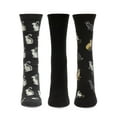 thumbnail image 2 of MeMoi Cats Galore Bamboo Blend Crew Sock 3 Pair Pack - Womens - Female, 9-11, Black, 2 of 7