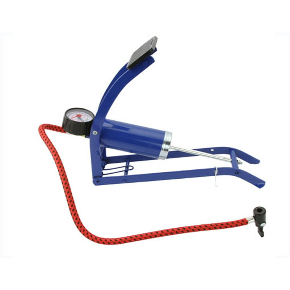Foot Pump W/Gauge 120mm Blue. Bike part, bicycle part, bicycle tool