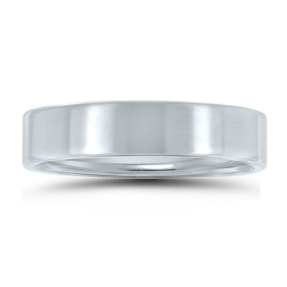 SZUL Women's 5mm Flat Comfort Fit Wedding Band In 950 Platinum