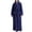 Navy, variant on Homgro Women's Terry Cloth Robe Winter Cozy Long Sleeve V Neck Shawl Collar Plush Long Bathrobe House Full Length Warm Kimono Shower SPA Hotel Hot Tub Maxi Bath Robe with Pocket Blue Medium