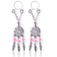 thumbnail image 1 of Fashionable Nipple Ring Anti allergy Piercing Body Jewelry Decoration (Silver+Pink), 1 of 2