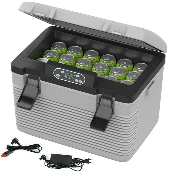 Advwin Car Refrigerator,21QT/20L Portable Electric Car Cooler with 12 Volt DC &120V AC,Updated Battery & Low Noise Portable Fridge 12 Volt Car Refrigerator for Camping, Travel, Truck, Home