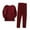 Wine, variant on Men Thermal Pajamas Sets Long Sleeve Pant Warm Sleepwear Double-Sided Velour Crew Neck Long Sleeve 2-Piece Warm Sleepwear