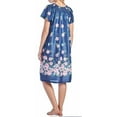 thumbnail image 2 of Dream8teen Women's Short Sleeve Muumuu Lounger Smocked Dress 7000 Navy Flower Large, 2 of 2