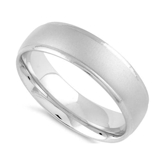 Mooneye 925 Sterling Silver Oxidized Platinum Plated Brushed Wedding Women Ring