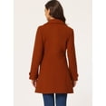 thumbnail image 4 of Abrigo Largo de invierno Allegra K Rojo Ladrillo M para Mujer, 4 of 6