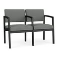 thumbnail image 1 of Lenox Steel Reception Waiting 2 Seats Chair / Black Steel / Light Gray, 1 of 5