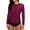 Purple, variant on Charmo Women's Zip Front Long Sleeve Rash Guard Top Sun Protection Swim Shirt