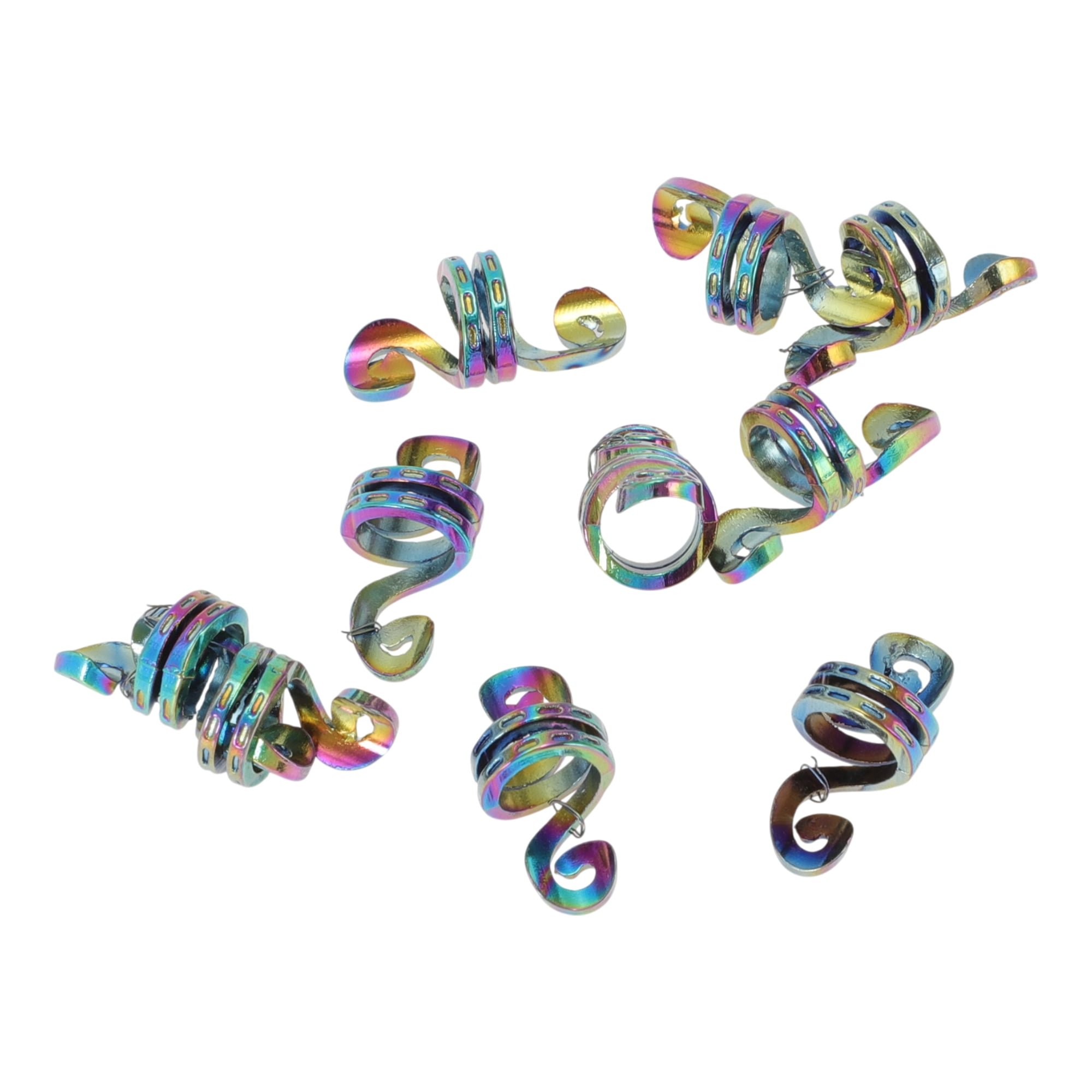 Unique Bargains Snake-shaped Hair Cuffs Dreadlock Colorful 10 Pcs